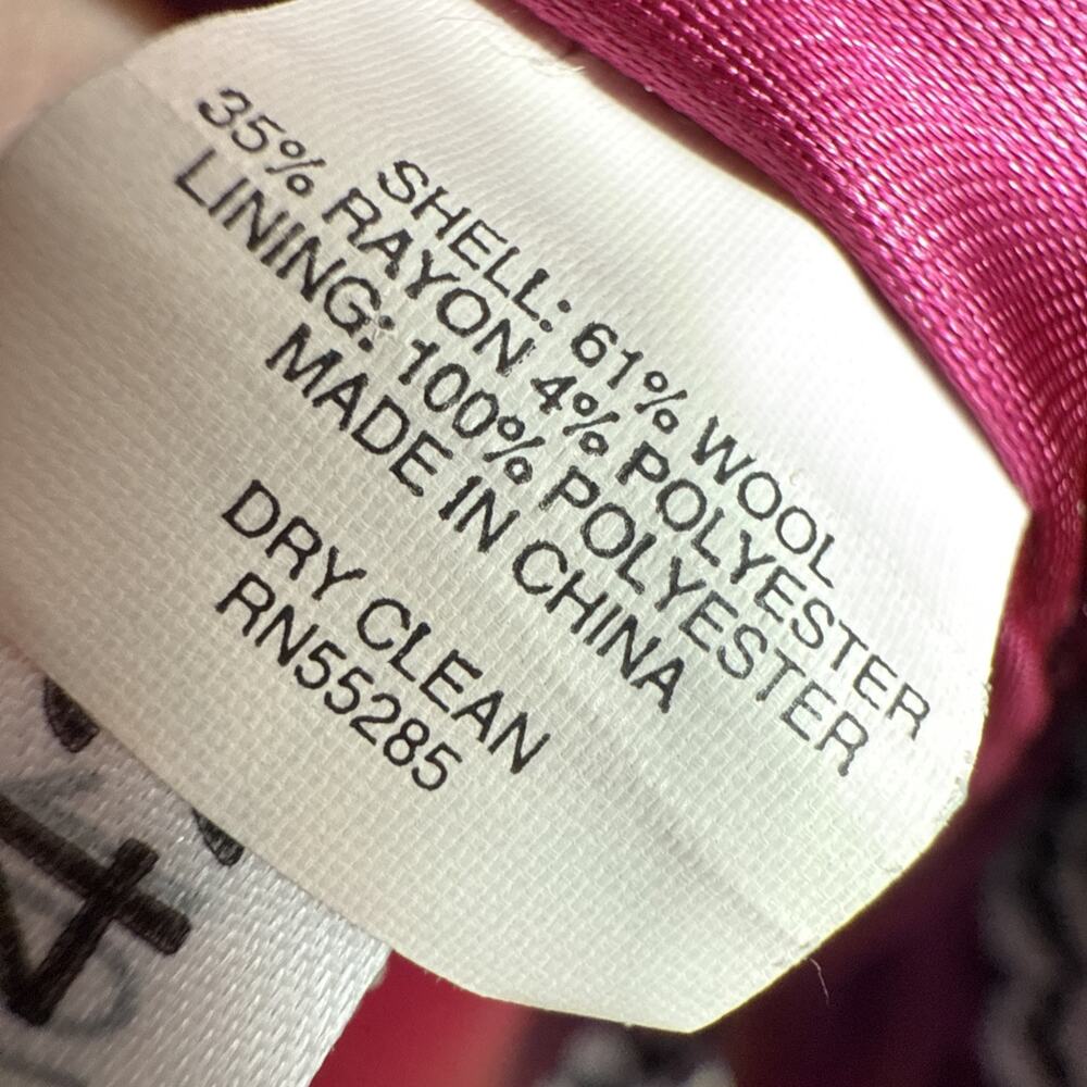 Y2K Express Wool Houndstooth Pea Coat Womens Small EUC Baby Doll Style Outerwear - Picture 6 of 12